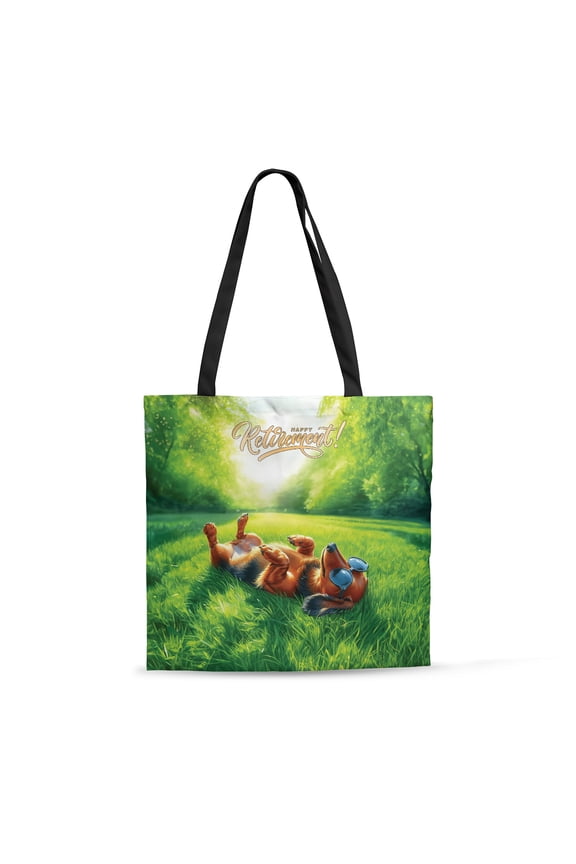 Happy Retirement with Dachshund Enjoy Life Rest Time All Over Print 3D Canvas Tote Bag Wiener Dog Lover Gifts Idea Reusable Handbag - 02027
