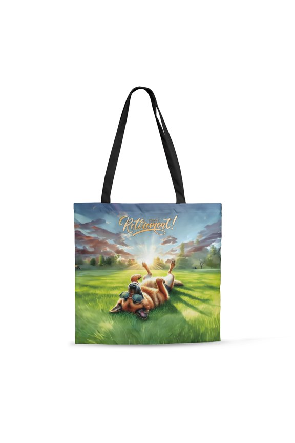 Happy Retirement with German Shepherd Enjoy Life Rest Time All Over Print 3D Canvas Tote Bag Alsatian Dog Lover Gifts Reusable Handbag - 02027
