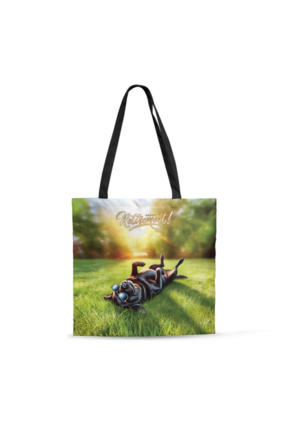 Happy Retirement with Labrador Retriever Enjoy Life Rest Time All Over Print 3D Canvas Tote Bag Lab Dog Lover Gifts Reusable Handbag - 02027