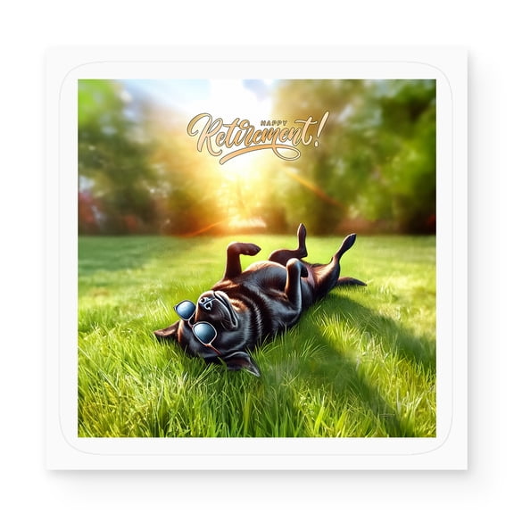 Happy Retirement with Labrador Retriever Enjoy Life Rest Time Vinyl Sticker Lab Dog Lover Gifts Waterproof Decal Art Decor - 02027