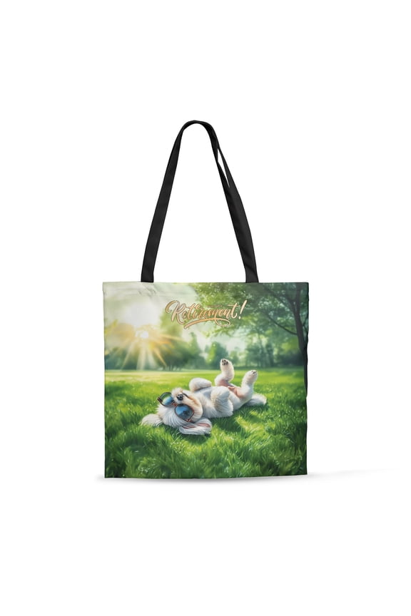 Happy Retirement with Maltese Enjoy Life Rest Time All Over Print 3D Canvas Tote Bag Maltese Dog Lover Gifts Idea Reusable Handbag - 02027