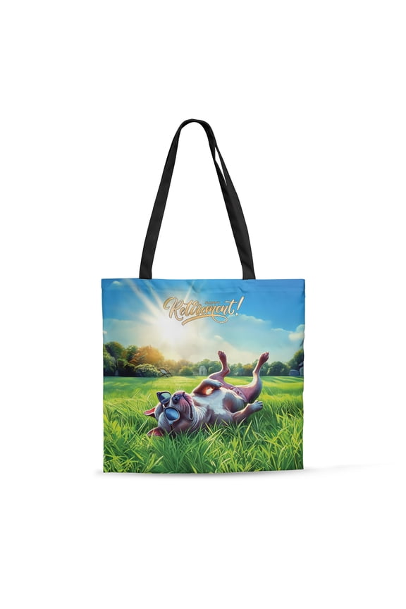 Happy Retirement with Pitbull Enjoy Life Rest Time All Over Print 3D Canvas Tote Bag Terrier Dog Lover Reusable Handbag - 02027