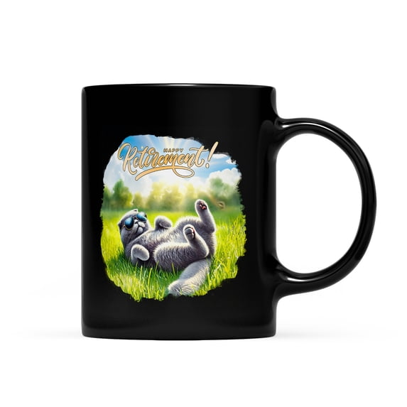 Happy Retirement with Scottish Fold Enjoy Life Rest Time Mug Cat Lover Kitten Owner Gifts Coffee Tea Cup - 02027