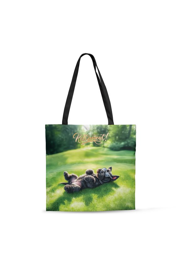Happy Retirement with Scottish Terrier Enjoy Life Rest Time All Over Print 3D Canvas Tote Bag Scottie Dog Lover Gifts Reusable Handbag - 02027