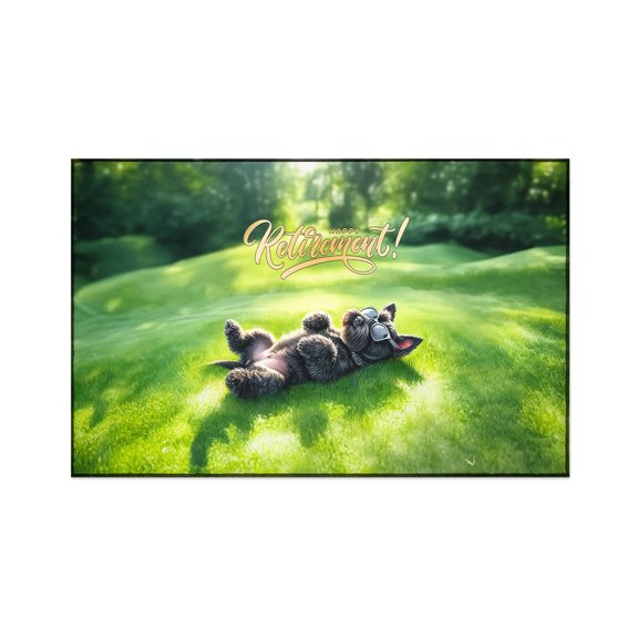 Happy Retirement with Scottish Terrier Enjoy Life Rest Time Indoor Rug Scottie Dog Lover Gifts Carpet Living Bed Room Sofa Home Decor - 02027