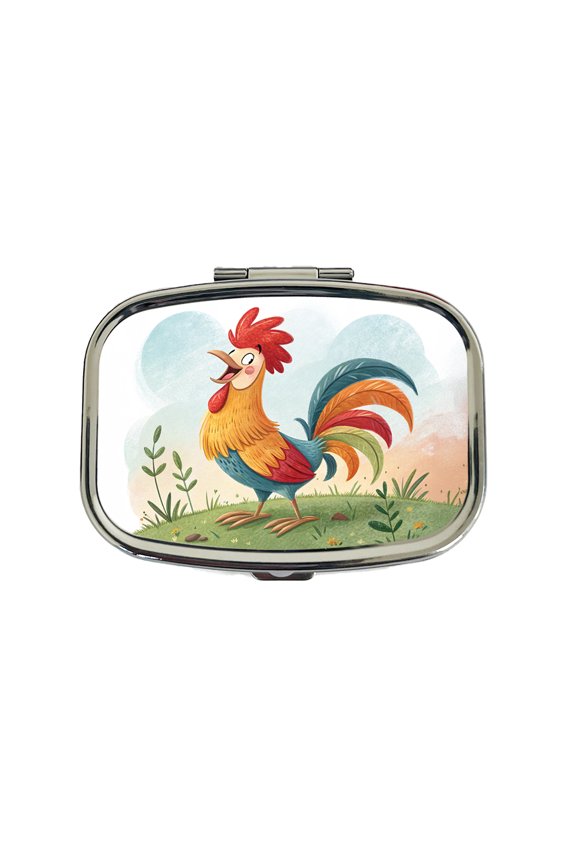 Happy Rooster Small Travel Handbag Pill Box Case