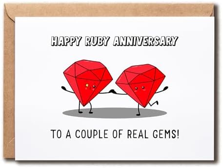 Happy Ruby Anniversary Card - Ruby Card For Couples - 40th Anniversary ...
