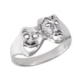 thumbnail image 1 of Happy Sad Mask Comedy Tragedy Face Ring .925 Sterling Silver Band Jewelry Female Male Unisex Size 8, 1 of 4