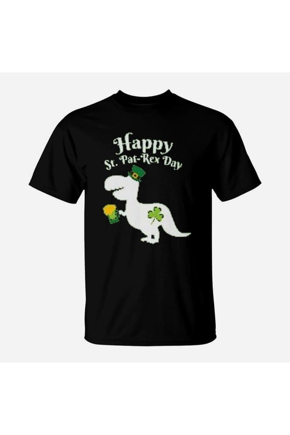 Happy Saint Pat Rex St Patricks Day T Rex Dinosaur Beer TShirt
