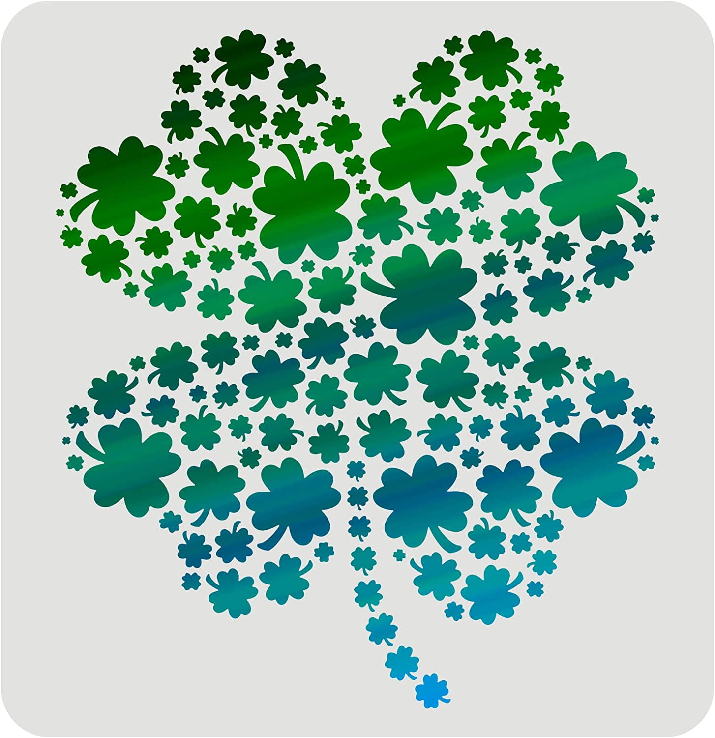 Happy Saint Patrick's Day Drawing Painting Stencils (11.8x11.8inch) Clover Theme Templates ...