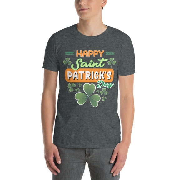 Happy Saint Patrick's Day T-Shirt – Fun & Festive Irish Shamrock Design for St. Patrick’s Day Celebrations (M) (Dark Heather)