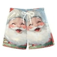 thumbnail image 1 of Happy Santa Claus Boys Swim Trunks Quick Dry Boy Swim Shorts for 3-14 Years, 1 of 8