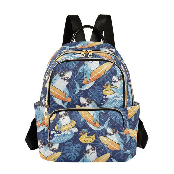 Happy Shark Fashion Backpack Quilted Lightweight Women Travel Daypack 8.5L