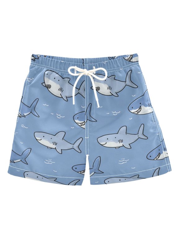 Happy Sharks Swim Trunks Board Shorts Beach Pants Bathing Bottoms 2T