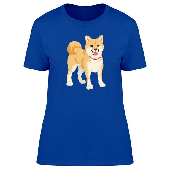 Happy Shiba Inu Clip Art T-Shirt Women -Image by Shutterstock, Female Small