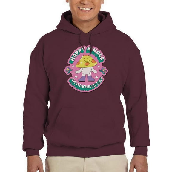 Happy Single Awareness Day Hoodie Men -Smartprints Designs, Male 5X-Large
