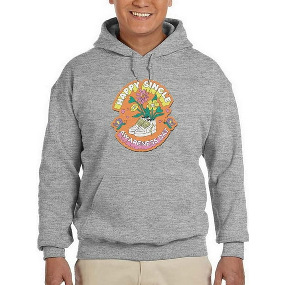 Happy Single Awareness Day! Hoodie Men -Smartprints Designs, Male Small