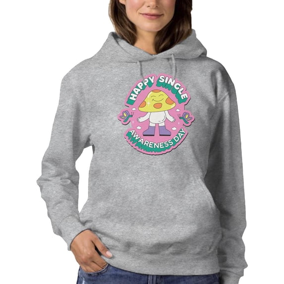 Happy Single Awareness Day Hoodie Women -Smartprints Designs, Female x-Large