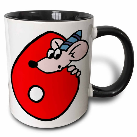 3drose, Happy Sixth Birthday, 15oz Two-tone Black Mug