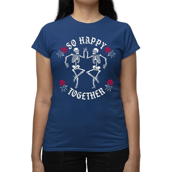 Happy Skeletons Graphic Shirt T-shirt Color Women's