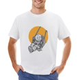 thumbnail image 1 of Happy Skull Astronaut Play in Space Men’s T-Shirt 100% Cotton Casual Short Sleeve Tops Gift Tee White 3XL, 1 of 5