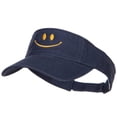 thumbnail image 1 of Happy Smile Embroidered Cotton Washed Visor - Navy OSFM, 1 of 5