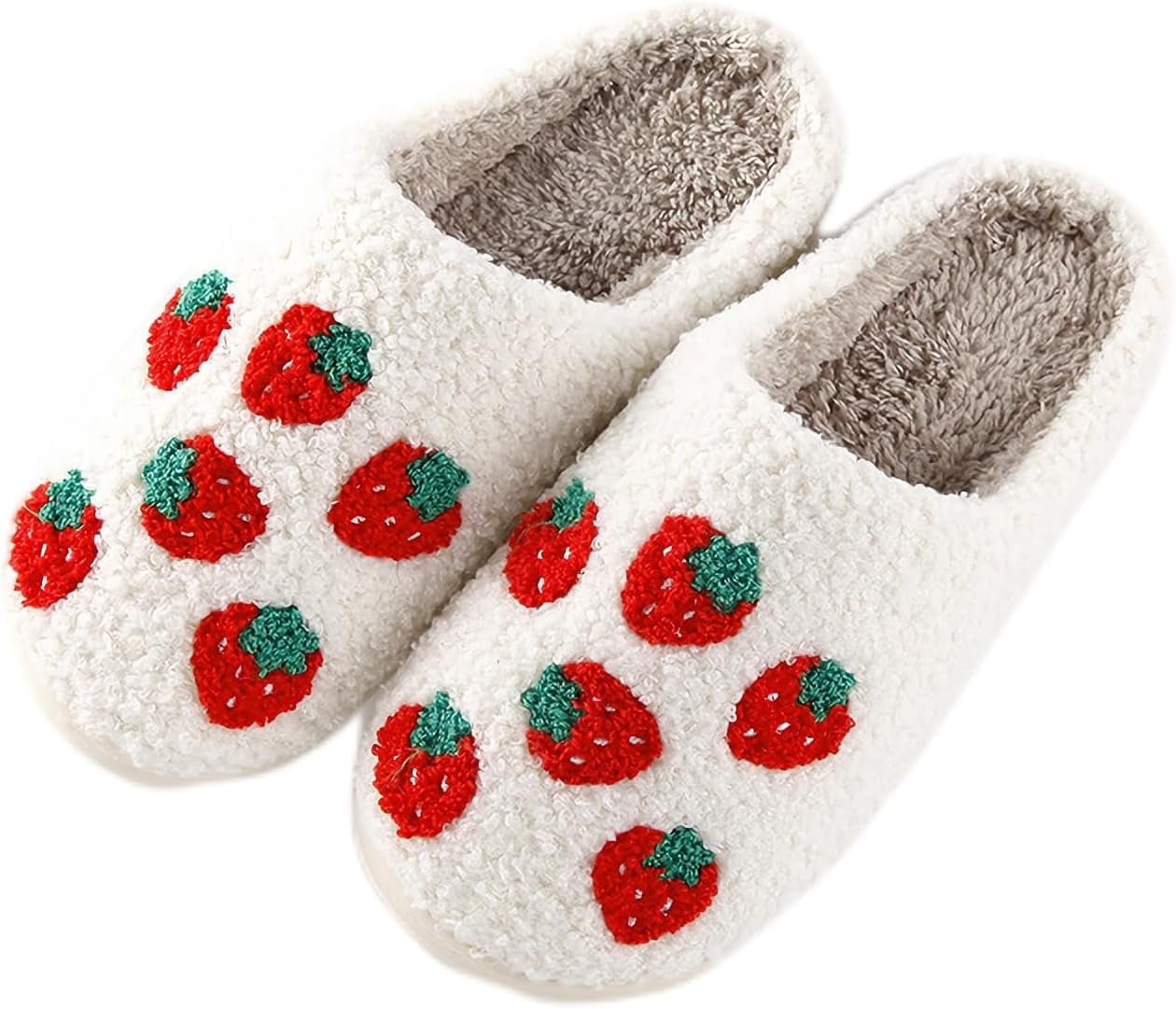 Happy Smile Face Slippers Evil Eyes Slippers Strawberry Big Heart