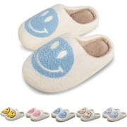 ILANKTOZI Happy Smile Face Slippers for Kids House Slippers Soft Plush Warm Preppy Slipper Anti-Slip Winter Fluffy House Shoes for Boys Girls
