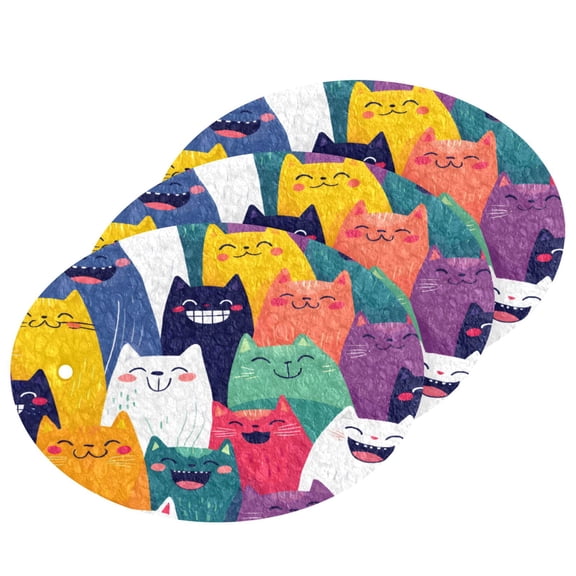 Happy Smile Pattern Cellulose Cleaning Sponge Set 3 Pack Compressed Kitchen Scrubber for Dishes
