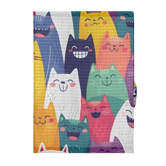 Happy Smile Pattern Door Curtain Sheer Privacy Light Filtering Window Panel 1 Panel 25x40 Inch