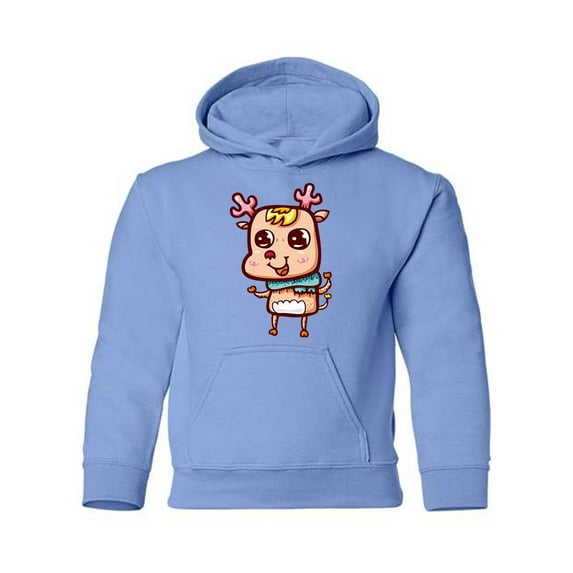Happy Smiley Deer Hoodie Juniors -Image by Shutterstock, Medium