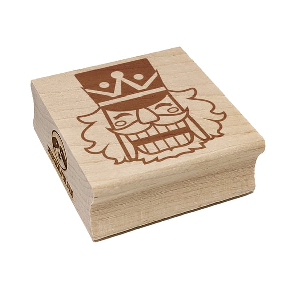 Happy Smiling Christmas Nutcracker Face Square Rubber Stamp Stamping Scrapbooking Crafting - Small 1.25in