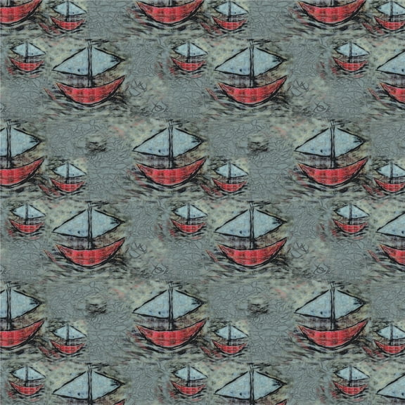 Happy Smiling Sail Boats Pattern Premium Roll Gift Wrap Wrapping Paper