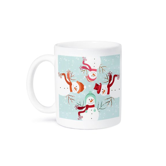 3drose, Happy Snowman Christmas Holiday Design, 15oz Mug