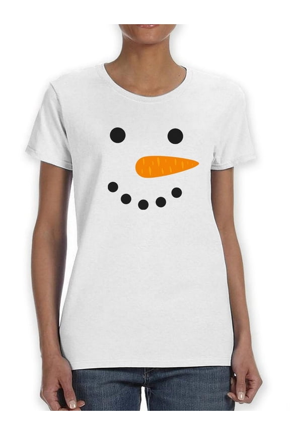 Happy Snowman T-Shirt Women -Smartprints Designs, Female Large