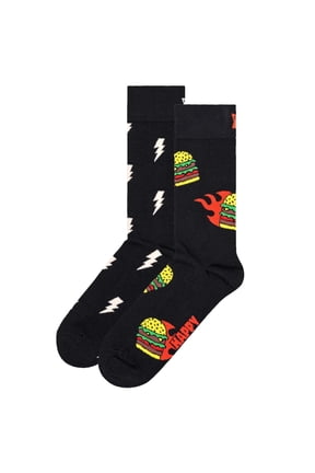 2 Pack Unisex Socks - Gift Box, Mixed Colours Blast Off Burger 36-40 (Uk 4-7)