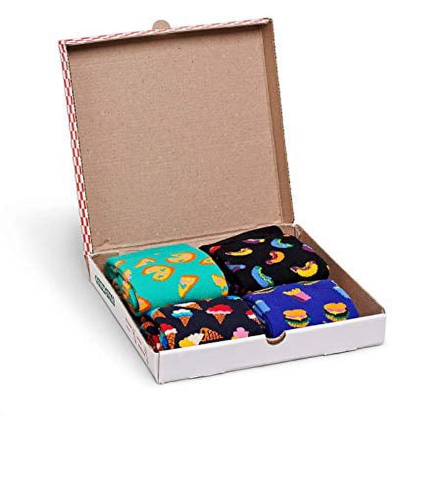 Happy Socks Adult Men's 4-Pack Junk Food Gift Box Crew Socks, Sizes 10-13, Mens Socks