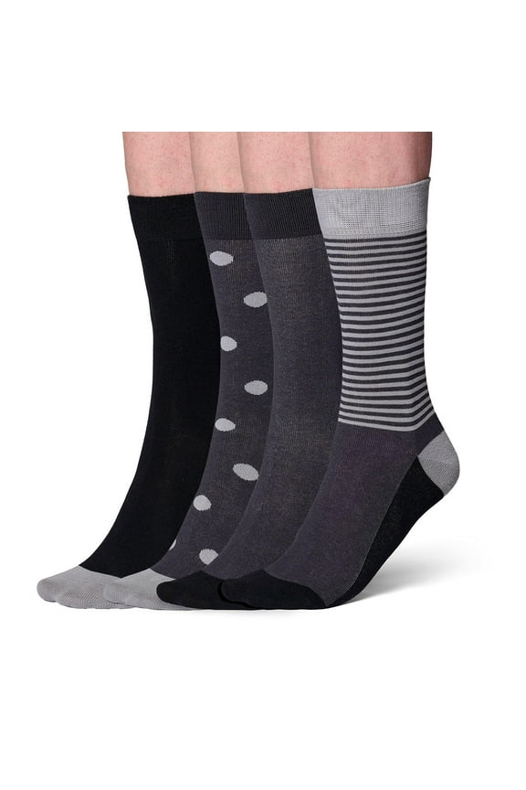 Lite 4-Pack Crew Socks, Gray, One Size