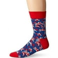 thumbnail image 1 of Happy Socks Men's 1 Pack Unisex Combed Cotton Crew-Aloha, Blue/Red/White, Sock Size: 10-13/Shoe Size:9-11, 1 of 1