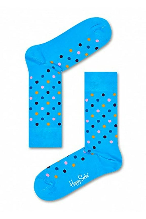 Unisex Dots Combed Cotton Crew Socks 10 13 Turquoise