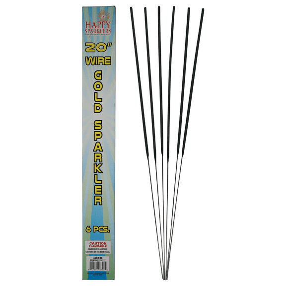 Happy Sparklers 20" Premium Gold Wire Wedding Sparklers, 102 Pieces, Firecrackers & Fireworks