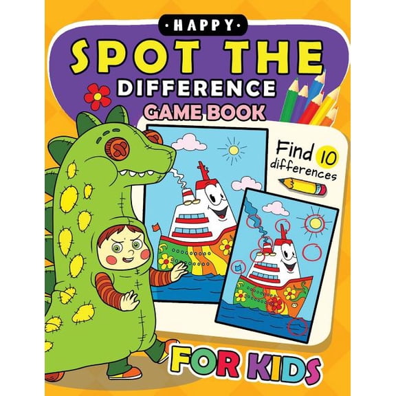 Happy Spot The Difference Game Book for kids: Activity book for boy, girls, kids Ages 2-4,3-5,4-8, (Paperback)