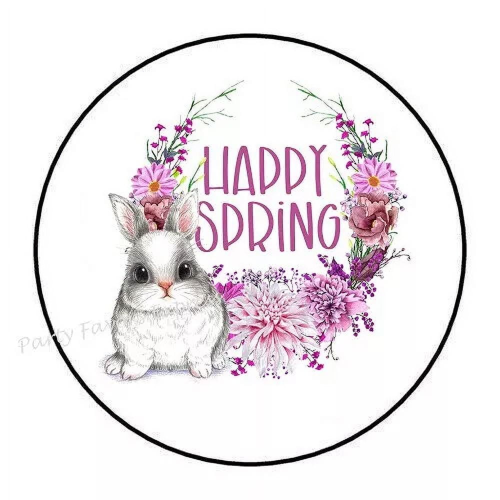 Spring Bonnie Sticker Happy Spring Bunny Flowers Stickers Favors Phone Decal Water Bottle ...