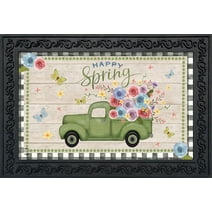 Happy Spring Pickup Truck Floral Doormat Indoor Outdoor 18 x 30 Briarwood Lane