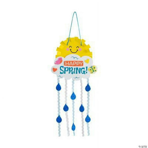 Happy Spring Rain Cloud Sign Craft Kit - Makes 12, Spring, Craft Kits, 12 Pcs