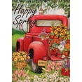 thumbnail image 1 of Happy Spring Red Truck Small Garden Flag, Vintage Pickup Yard Outdoor Home Daisy Tulip Flowers Lawn Outside Decorations Double Sided 12x18, 1 of 6