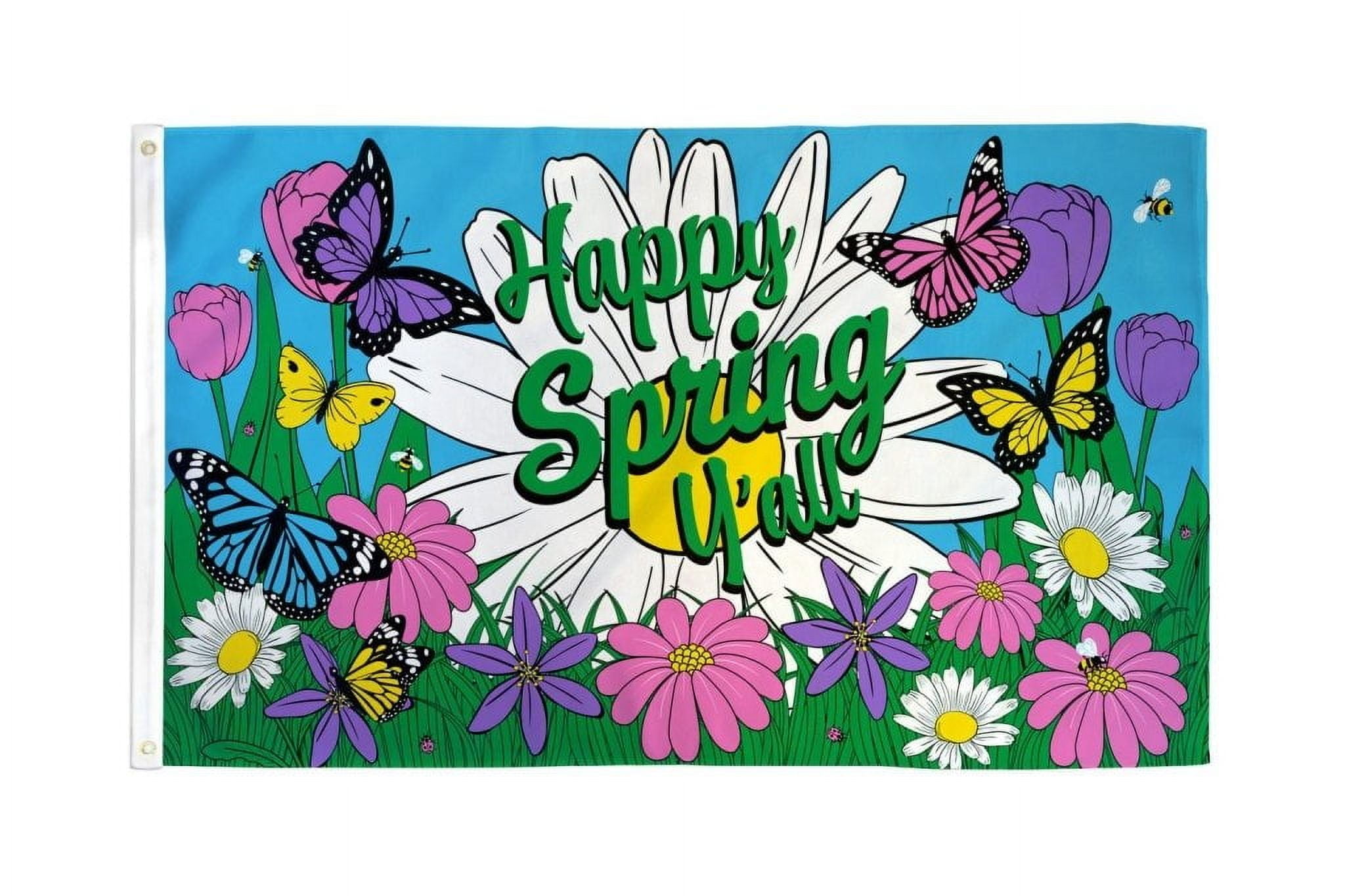 Happy Spring Y'all Flag 3x5ft Poly - Walmart.com