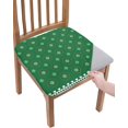 thumbnail image 1 of Happy St. Chair Seat Covers Set of 6, Patrick''s Day Green Shamrock Removable Chair Slipcovers Stretchable Seat Protector for Kitchen, Dining Room, Office, 1 of 6
