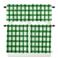 thumbnail image 1 of Happy St. Kitchen Curtains and Valances Set, Patrick's Day Green White Buffalo Check Plaid Rod Pocket Window Valance 18 Inch Window Curtain Panels for Living Room Bedroom Laundry, 27.5x36in, 3 Pieces, 1 of 7