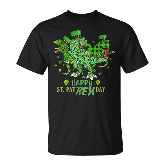 Happy St Pat T Rex Day Funny Dinosaur St Patricks Day Unisex TShirt